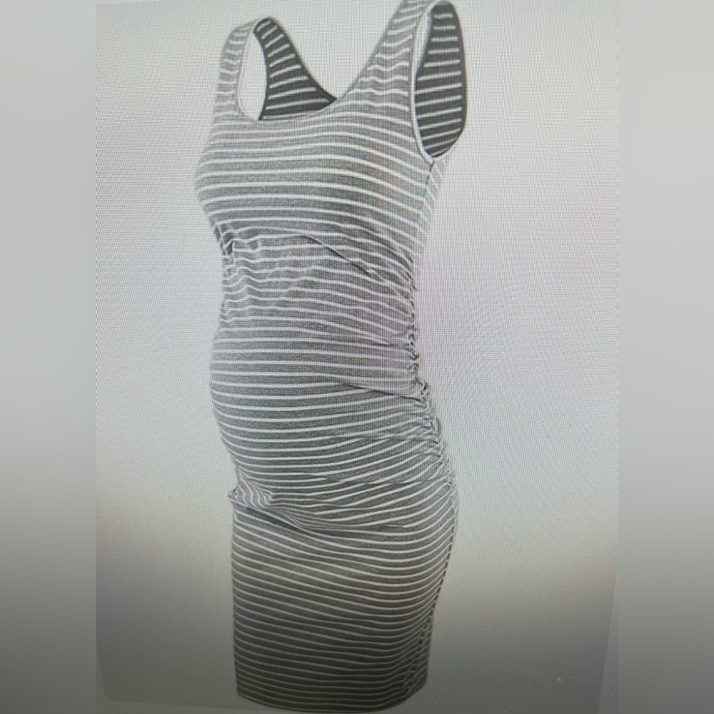 Maternity Sleeveless Tank Bodycon with Side Ruching Dress